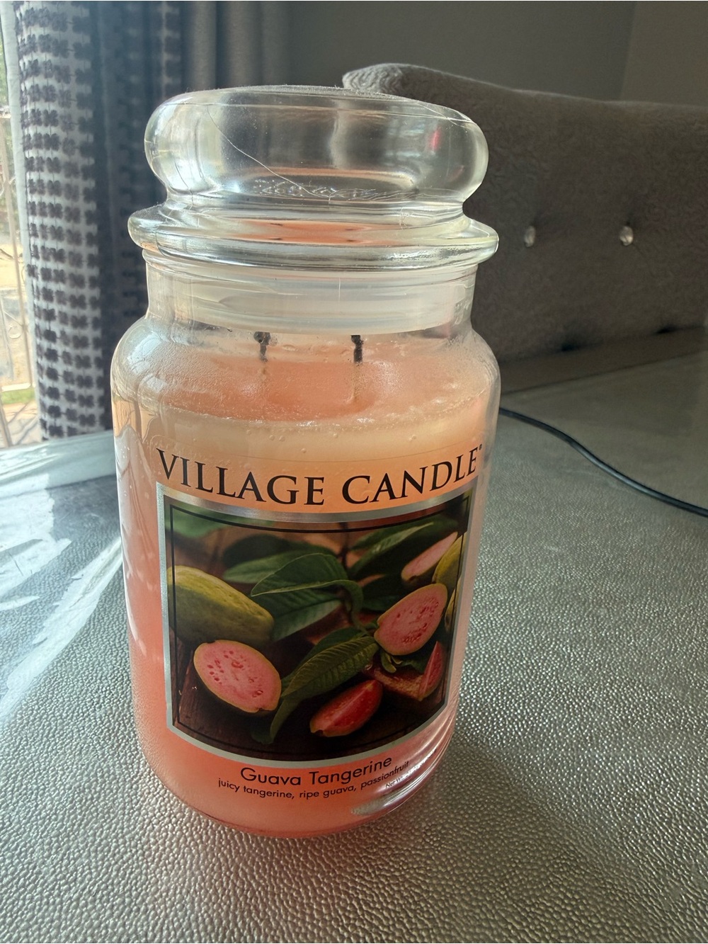 Village Candle Large Jar Candle - Peach/Coral
